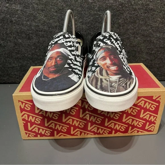 Vans “Tupac” Slip On Custom Vans Size 6 Women’s/4.5 Mens - Picture 3 of 13